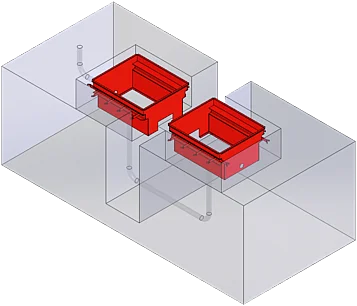 Einbauwanne BD 6xxx / 1100 mm | mit Arbeitsgrube | 1691811084