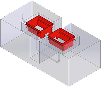 Einbauwanne BD 6xxx / 1000 mm | mit Arbeitsgrube | 1691811082