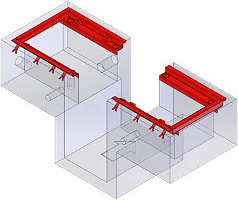 Fundamentrahmen BD 8xxx / 1000 mm | zweiteilig, mit Arbeitsgrube | 1691810713