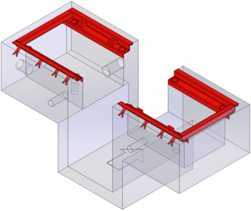 Built-in frame BD 8xxx / 1100 mm | separated, with pit | 1691810762