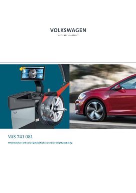 VAS 741 081 Wheel balancer with sonar spoke detection and laser weight positioning